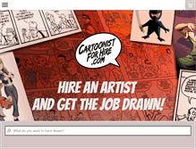 Tablet Screenshot of cartoonistforhire.com